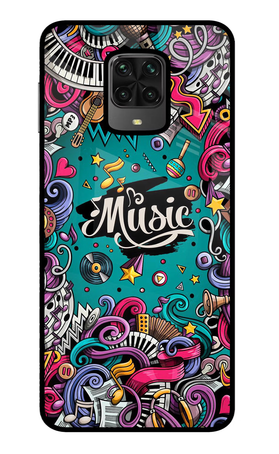 Music Graffiti Poco M2 Pro Back Cover, Metal case