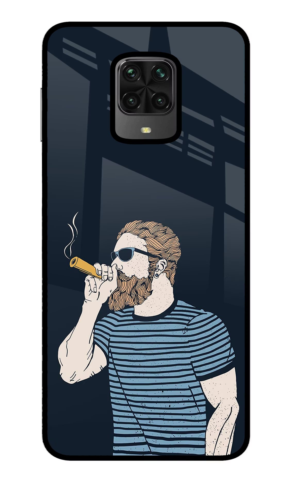 Smoking Poco M2 Pro Glass Case Back Cover by Casekaro
