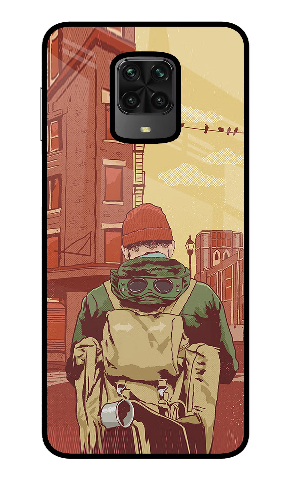Adventurous Poco M2 Pro Glass Case Back Cover by Casekaro