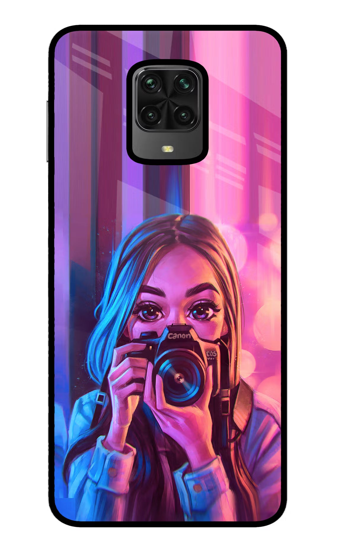 Girl Photographer Poco M2 Pro Glass Case