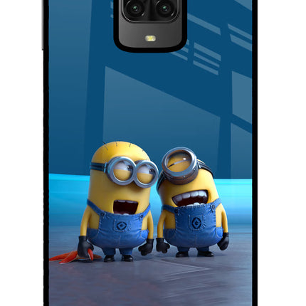 Minion Laughing Poco M2 Pro Glass Case Back Cover by Casekaro