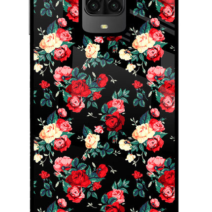 Rose Pattern Poco M2 Pro Glass Case