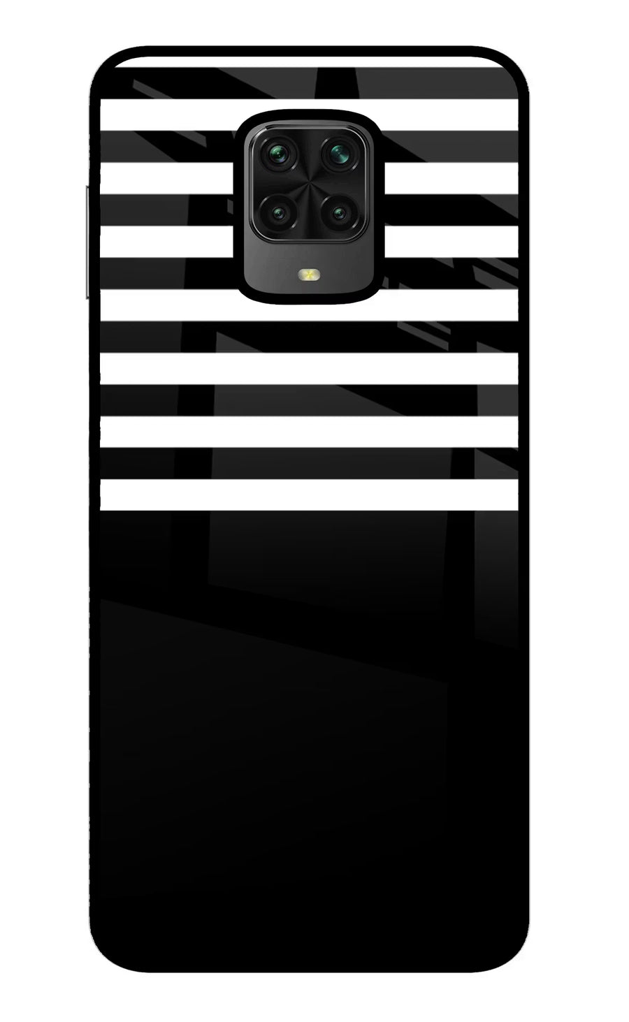 Black and White Print Poco M2 Pro Back Cover, Metal case
