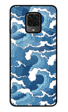 Blue Waves Poco M2 Pro Glass Case Back Cover by Casekaro