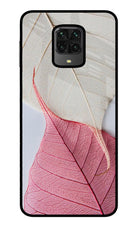 White Pink Leaf Poco M2 Pro Glass Case