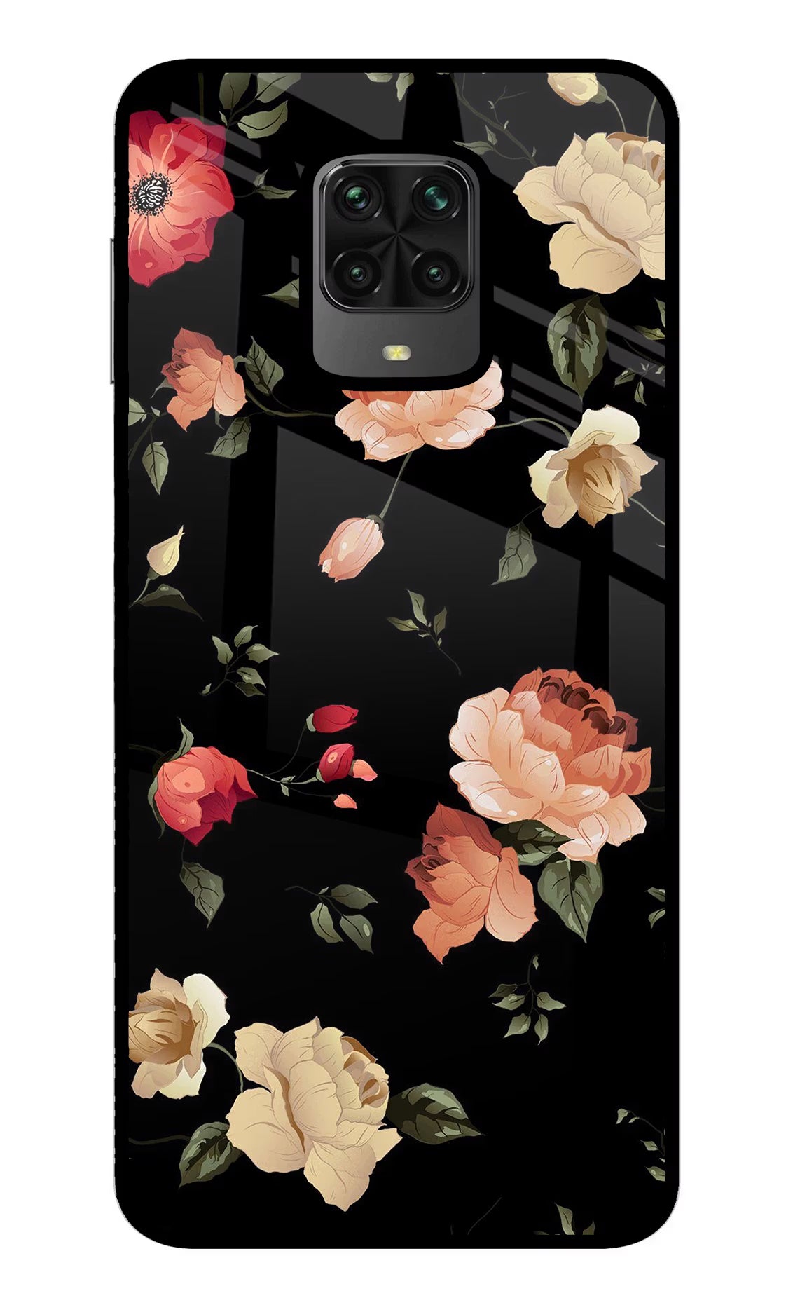 Flowers Poco M2 Pro Glass Case