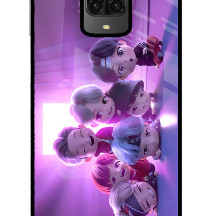 BTS Chibi Poco M2 Pro Glass Case
