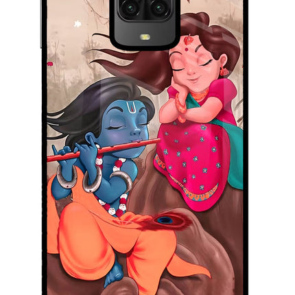 Radhe Krishna Poco M2 Pro Glass Case Back Cover by Casekaro
