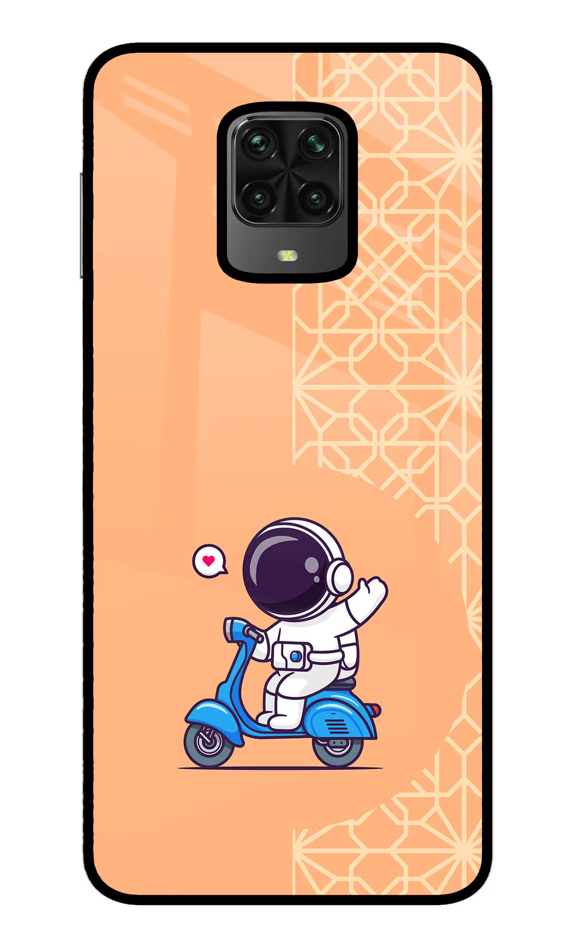 Cute Astronaut Riding Poco M2 Pro Glass Case