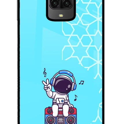 Cute Astronaut Chilling Poco M2 Pro Glass Case