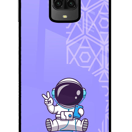 Cute Astronaut Chilling Poco M2 Pro Glass Case