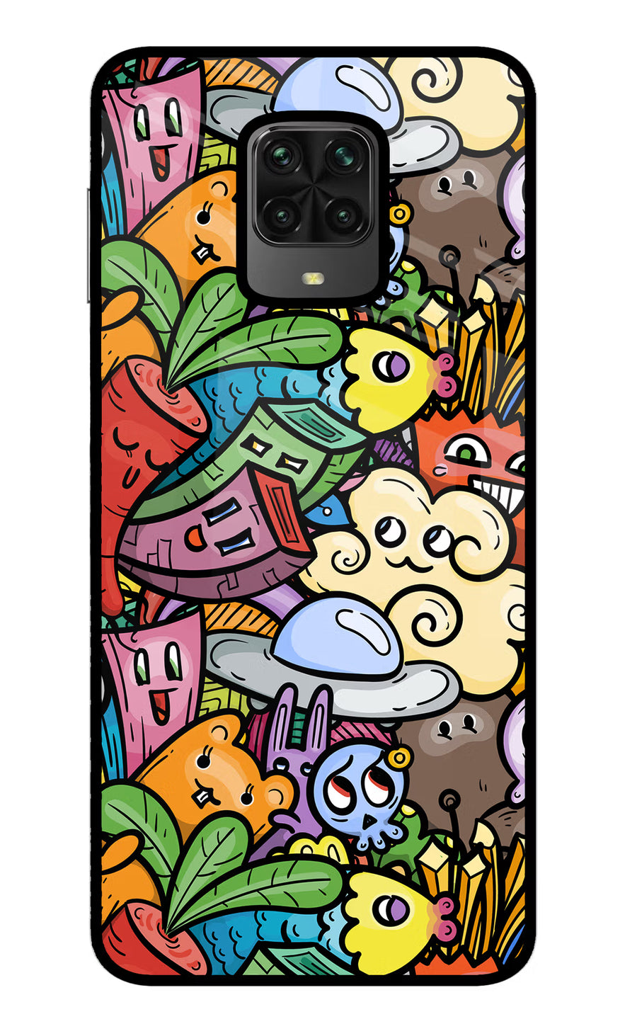Veggie Doodle Poco M2 Pro Back Cover, Metal case