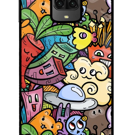 Veggie Doodle Poco M2 Pro Glass Case