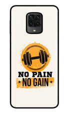No Pain No Gain Poco M2 Pro Glass Case Back Cover by Casekaro