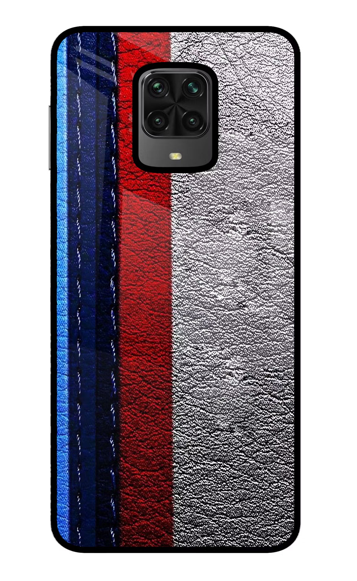 BMW Stripes Poco M2 Pro Glass Case Back Cover by Casekaro