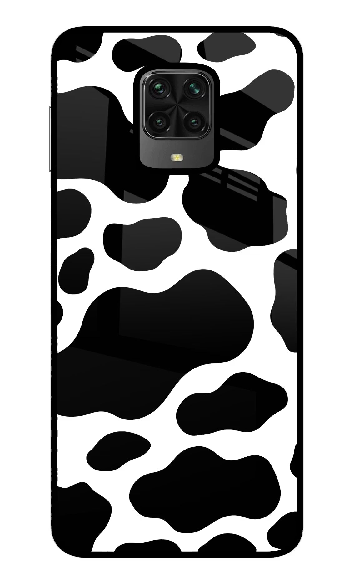 Cow Spots Poco M2 Pro Glass Case Back Cover by Casekaro