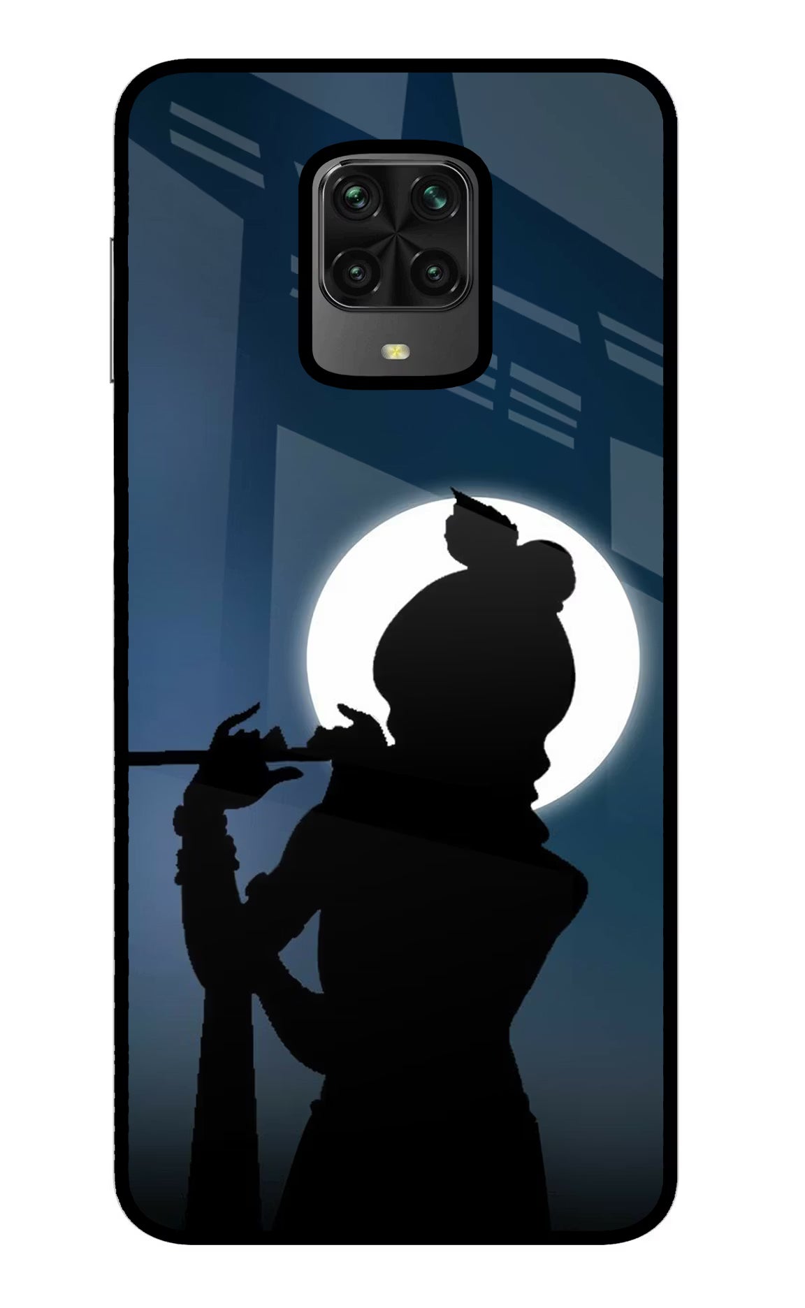 Shri Krishna Silhouette Poco M2 Pro Glass Case Back Cover by Casekaro