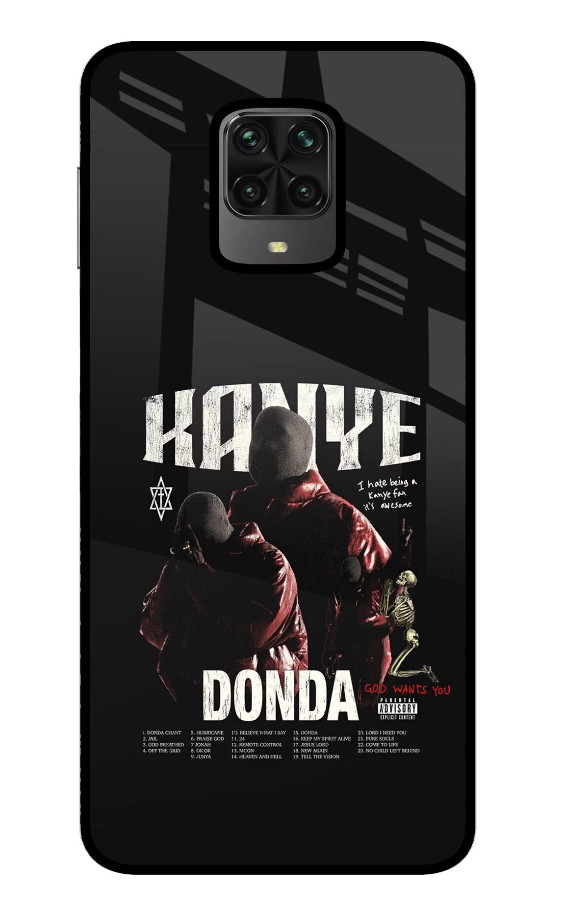 Donda Kanye West Poco M2 Pro Glass Case Back Cover by Casekaro