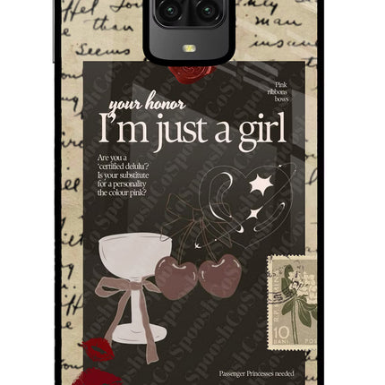 I am just a girl Poco M2 Pro Glass Case