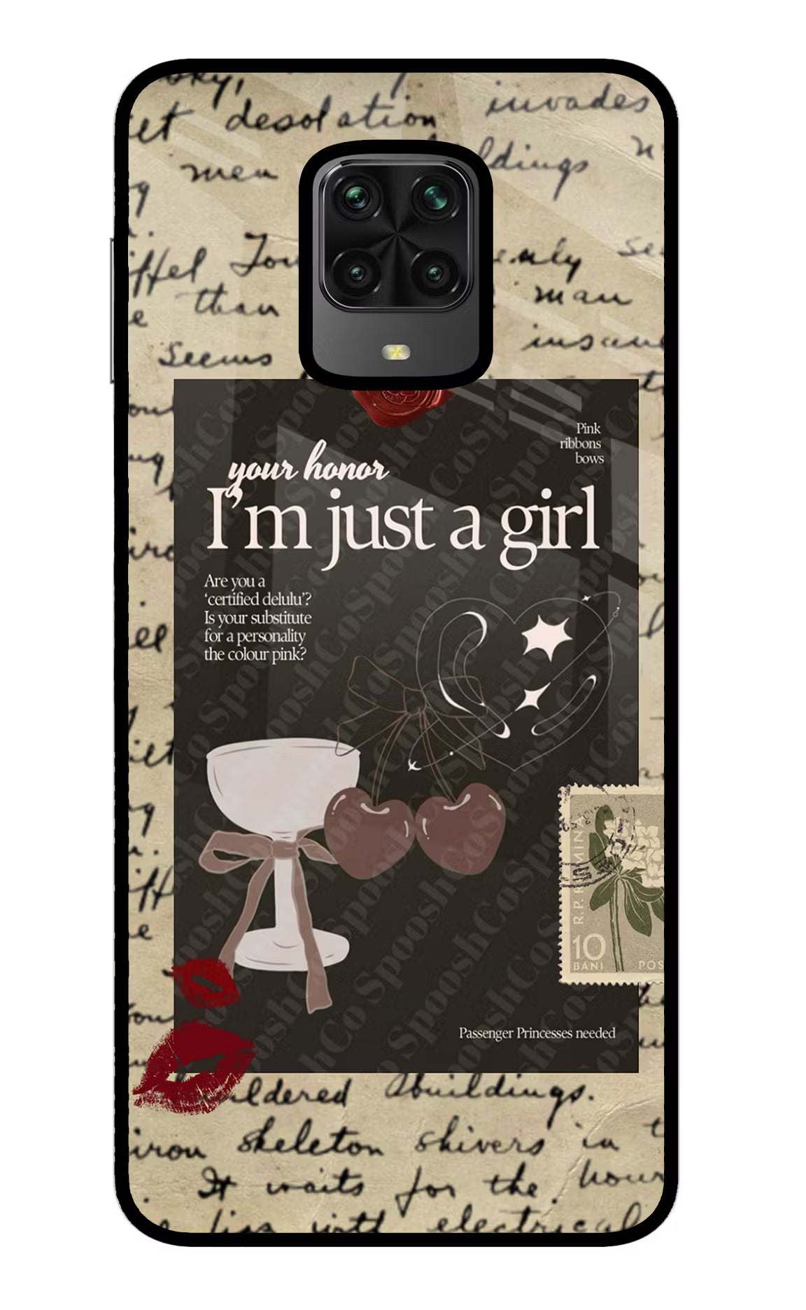 I am just a girl Poco M2 Pro Glass Case Back Cover by Casekaro