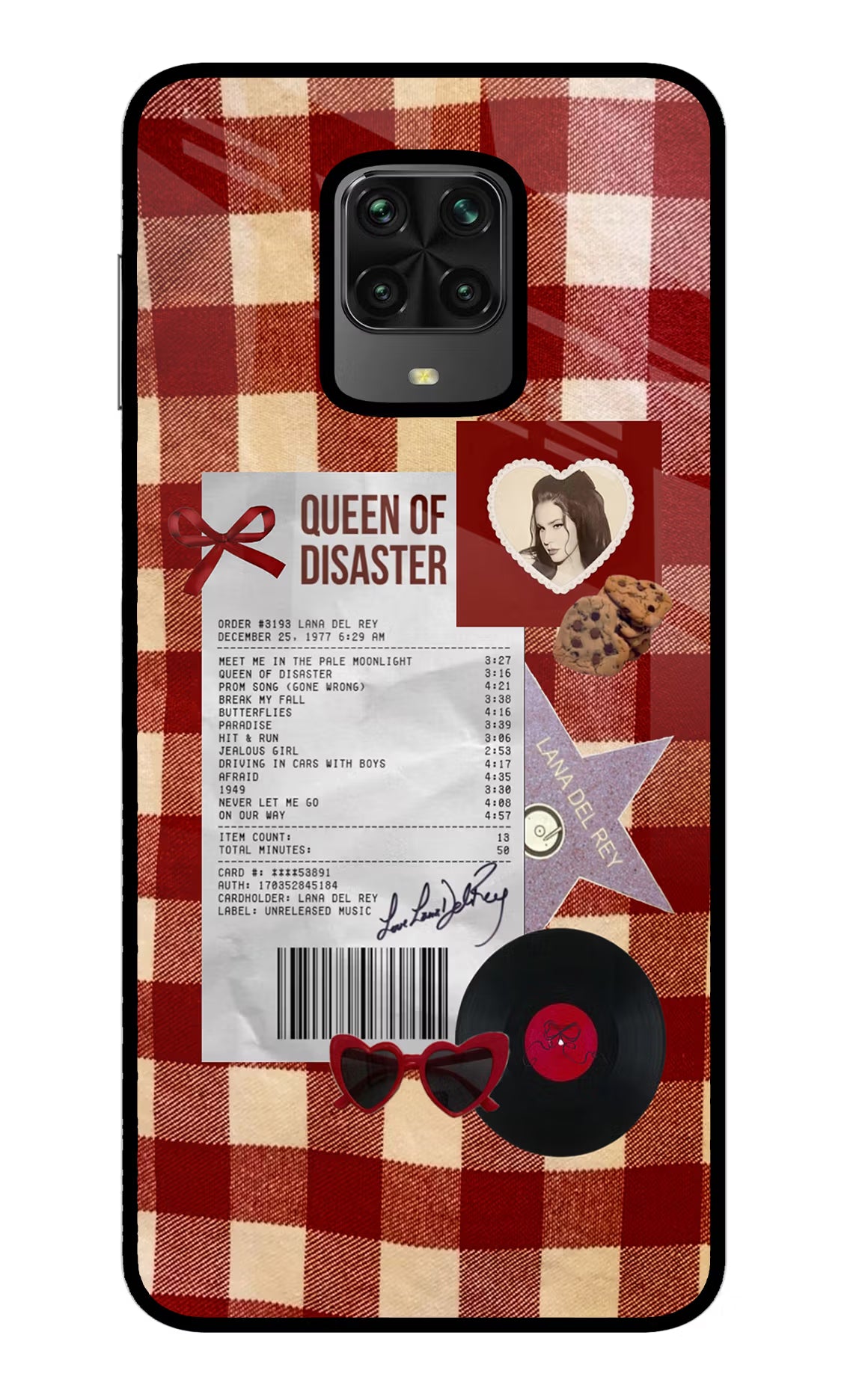 Queen of Disaster Poco M2 Pro Glass Case Back Cover by Casekaro