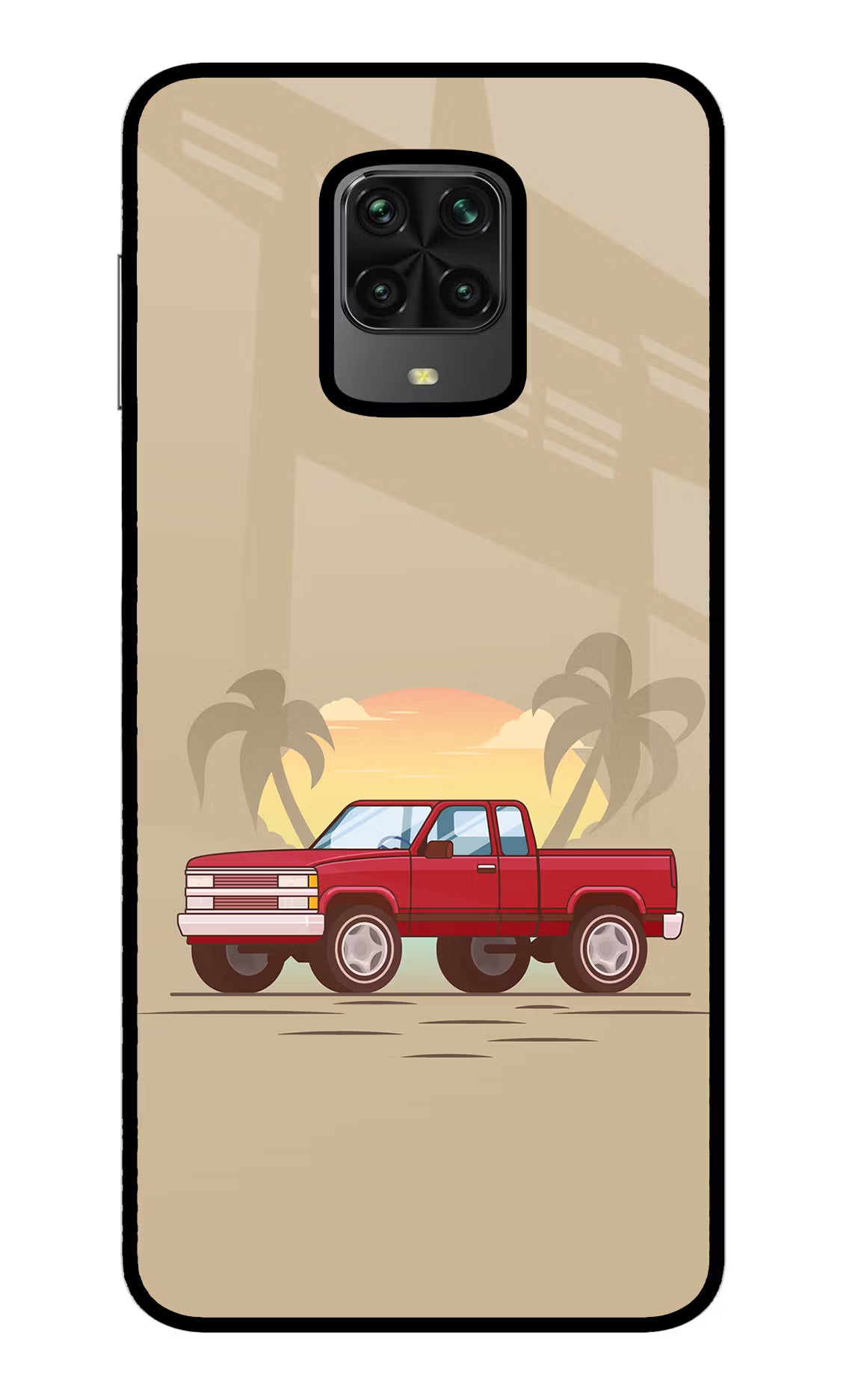 Desert Classic Drive Poco M2 Pro Glass Case Back Cover by Casekaro
