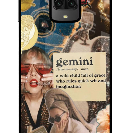 Gemini Zodiac Poco M2 Pro Glass Case