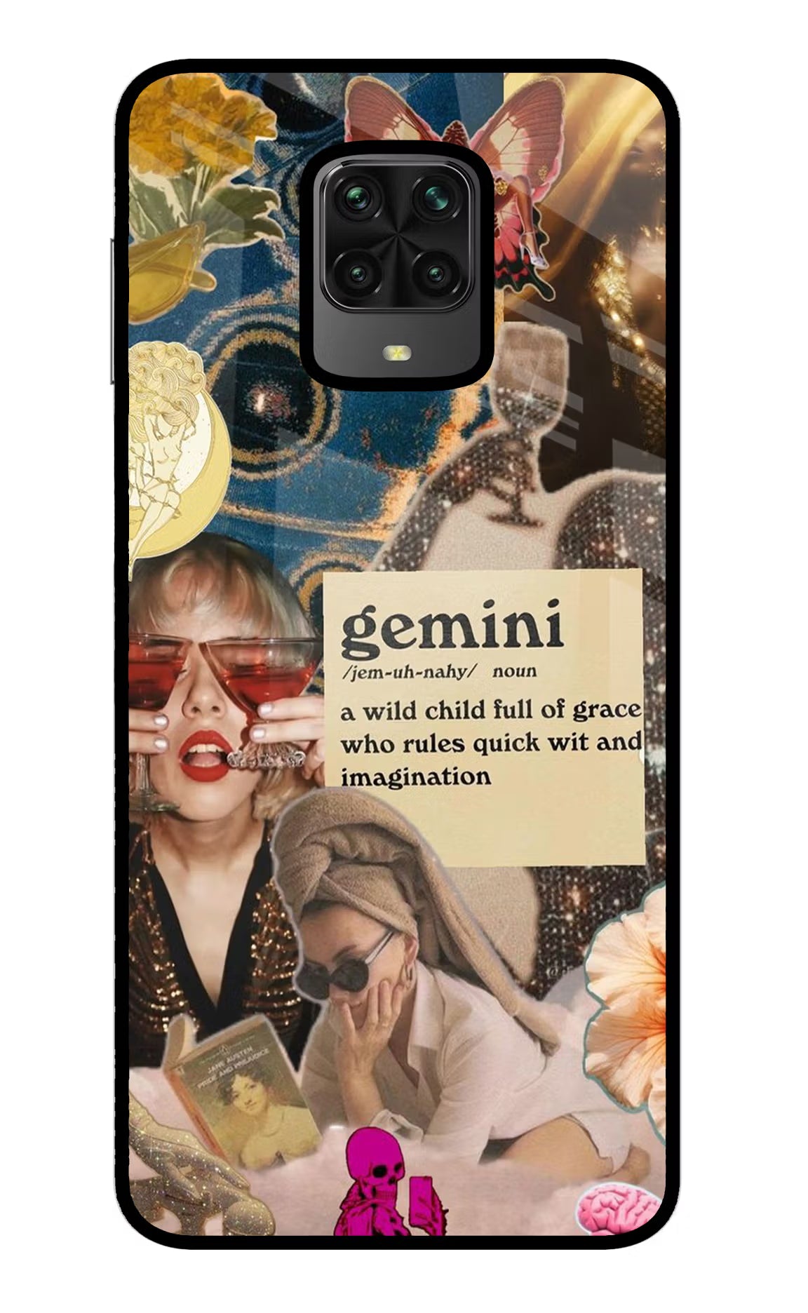 Gemini Zodiac Poco M2 Pro Glass Case Back Cover by Casekaro