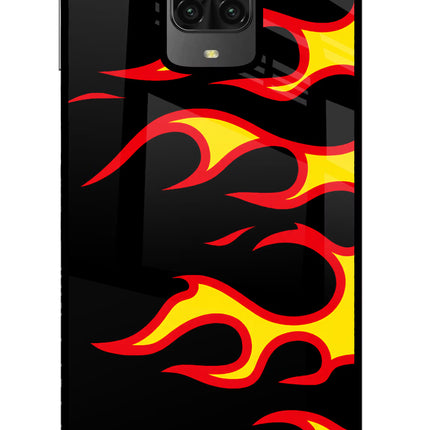 Side Sweep Flames Poco M2 Pro Glass Case