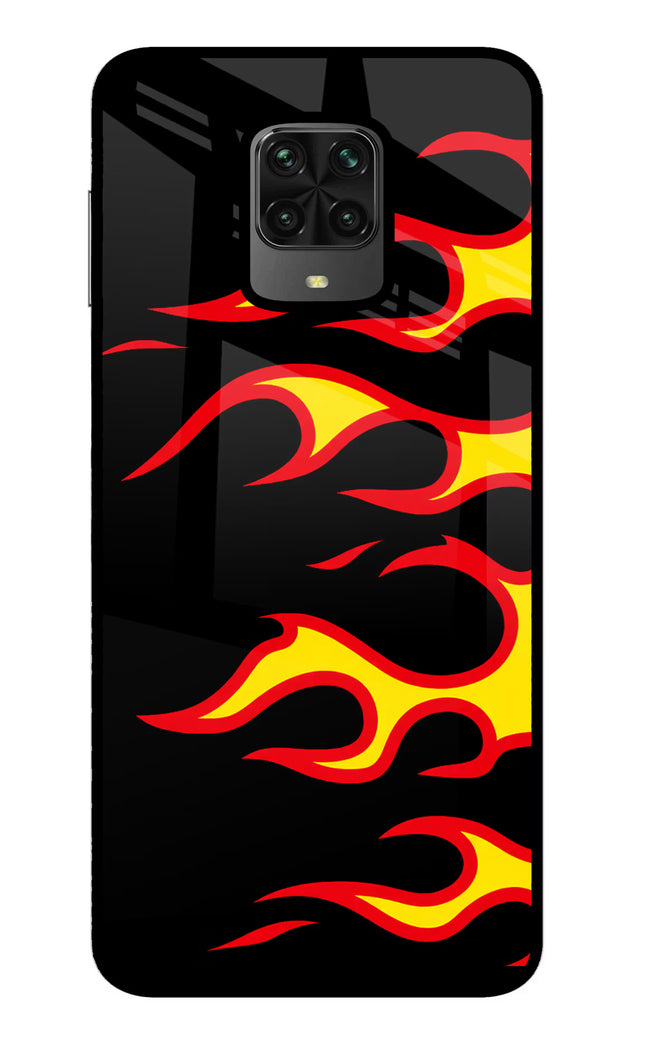 Side Sweep Flames Poco M2 Pro Glass Case