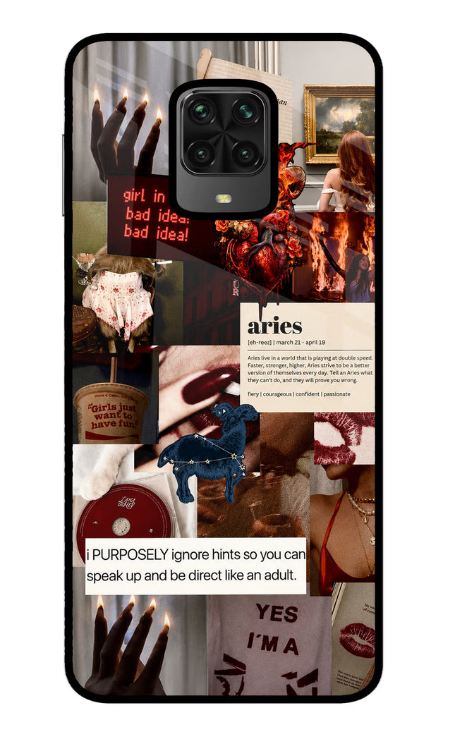 Zodiac Aries Poco M2 Pro Glass Case