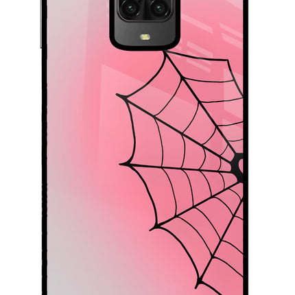 Pink Web Poco M2 Pro Glass Case