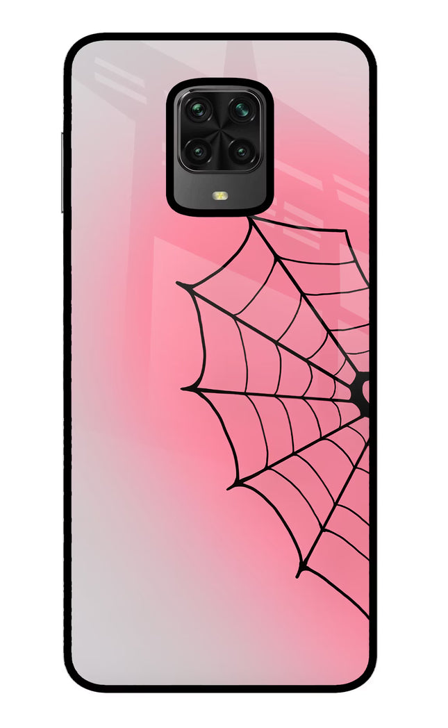 Pink Web Poco M2 Pro Glass Case