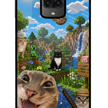 Minecraft Cat Chaos Poco M2 Pro Glass Case