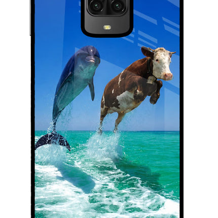 Dolphin vs Cow Poco M2 Pro Glass Case