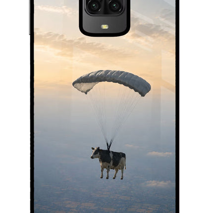 Skydiving Cow Poco M2 Pro Glass Case