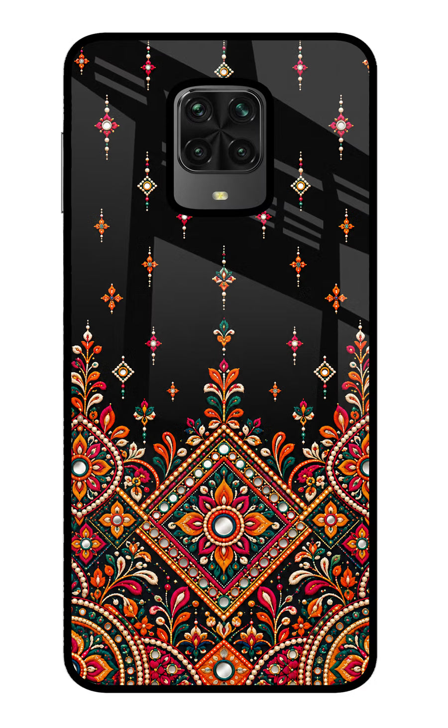 Noir Mehfil Poco M2 Pro Back Cover, Glass case