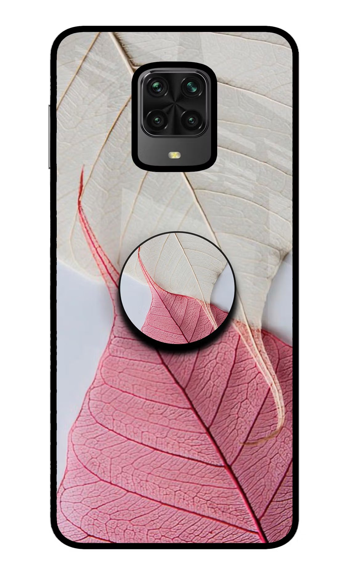 White Pink Leaf Poco M2 Pro Pop Case by Casekaro