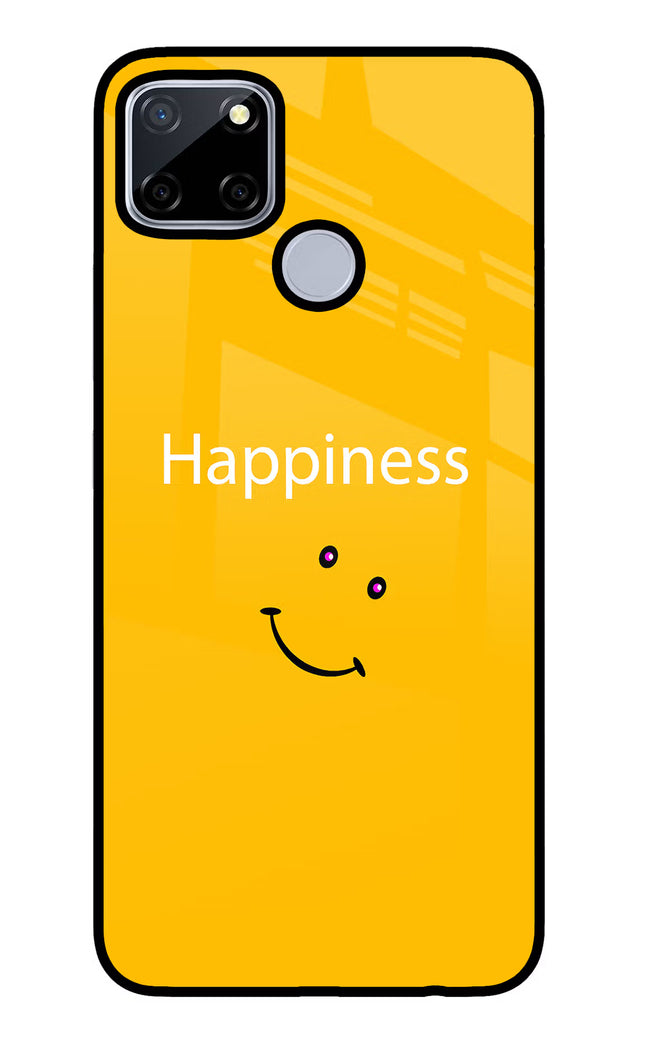 Happiness With Smiley Realme C12/Narzo 20 Glass Case Back Cover by Casekaro