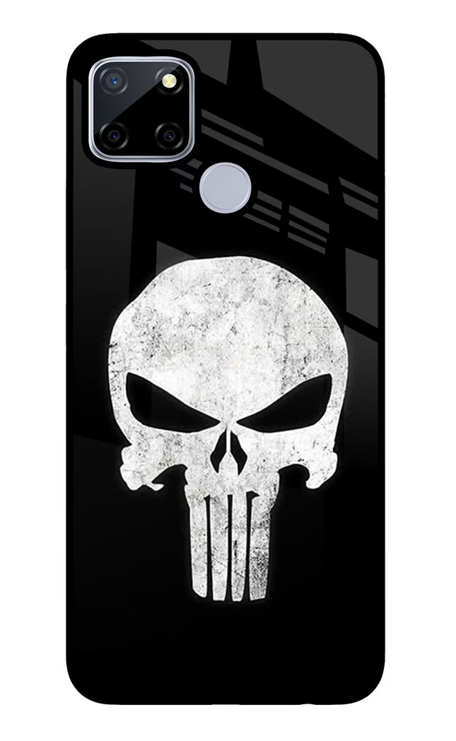 Punisher Skull Realme C12/Narzo 20 Glass Case Back Cover by Casekaro