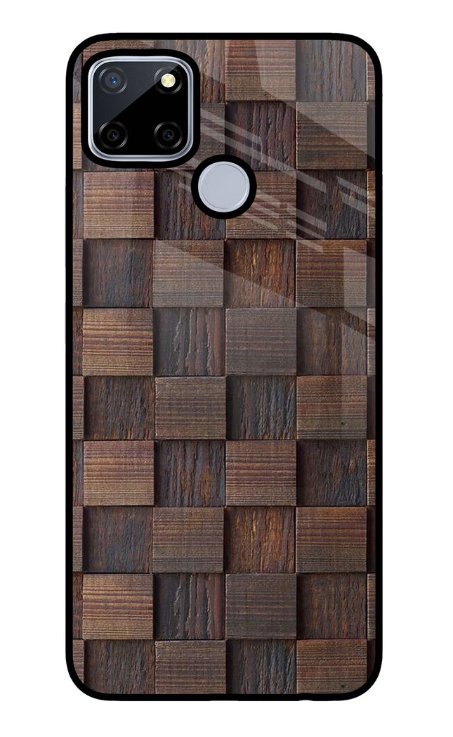 Wooden Cube Design Realme C12/Narzo 20 Glass Case Back Cover by Casekaro