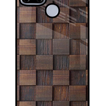 Wooden Cube Design Realme C12/Narzo 20 Glass Case