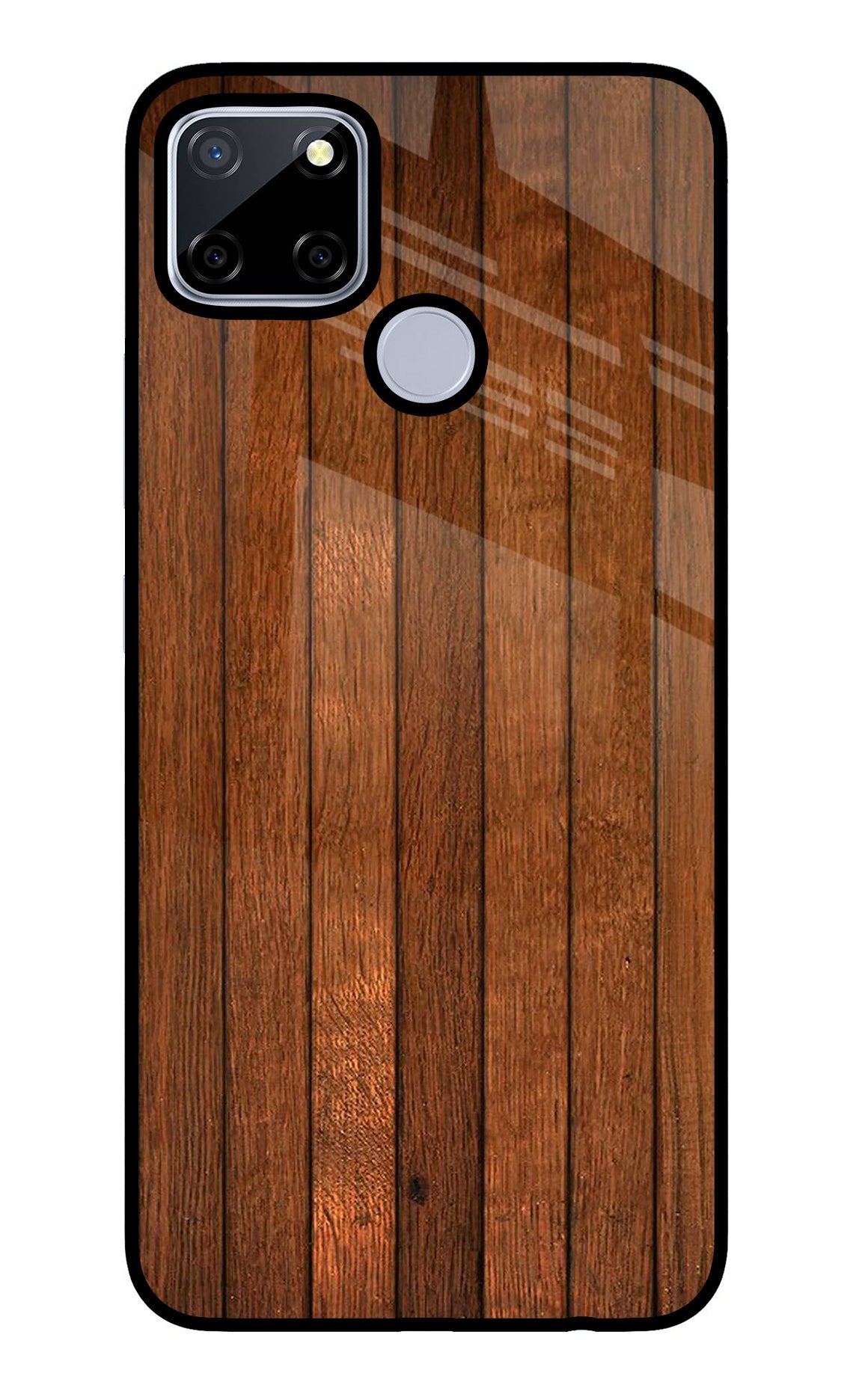 Wooden Artwork Bands Realme C12/Narzo 20 Glass Case