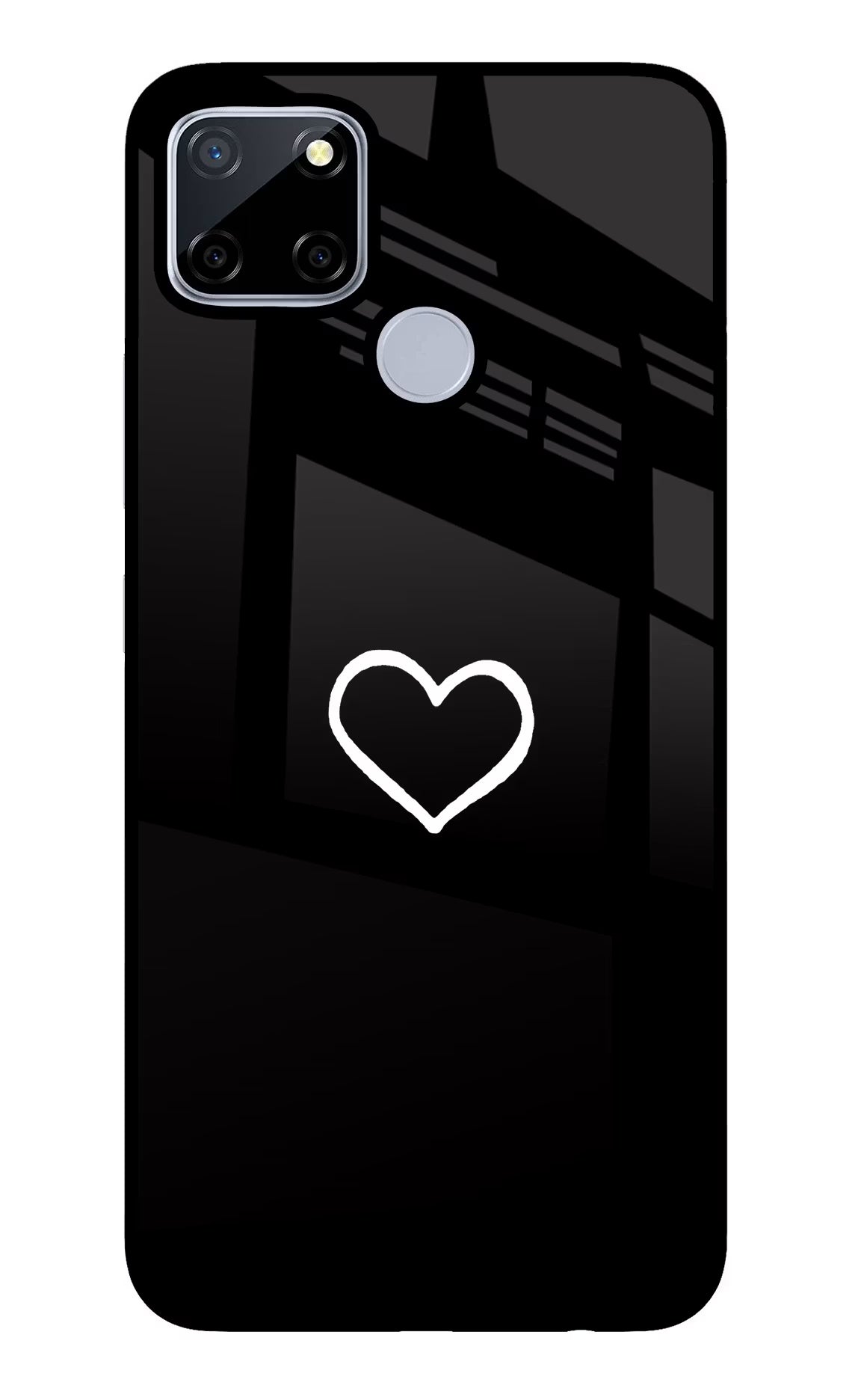 Heart Realme C12/Narzo 20 Glass Case Back Cover by Casekaro