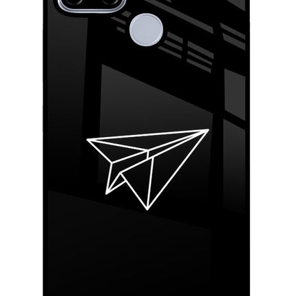 Paper Plane White Realme C12/Narzo 20 Glass Case Back Cover by Casekaro