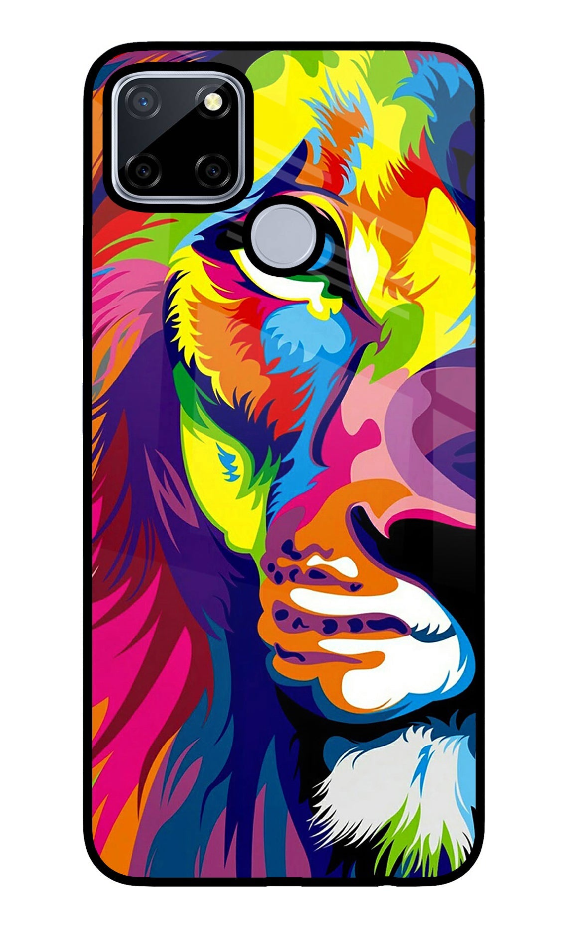 Lion Half Face Realme C12/Narzo 20 Glass Case