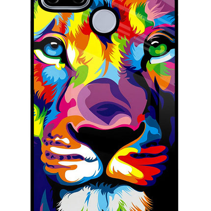 Lion Realme C12/Narzo 20 Glass Case Back Cover by Casekaro