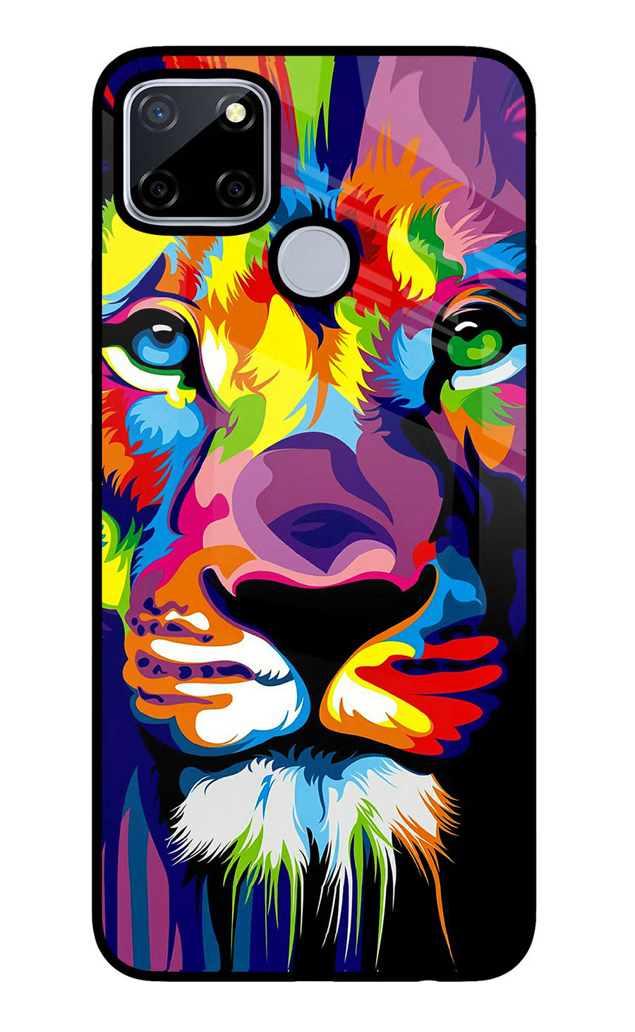 Lion Realme C12/Narzo 20 Back Cover, Glass case