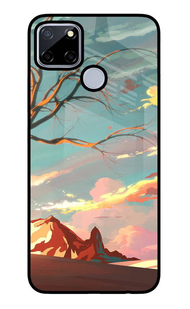Scenery Realme C12/Narzo 20 Glass Case Back Cover by Casekaro