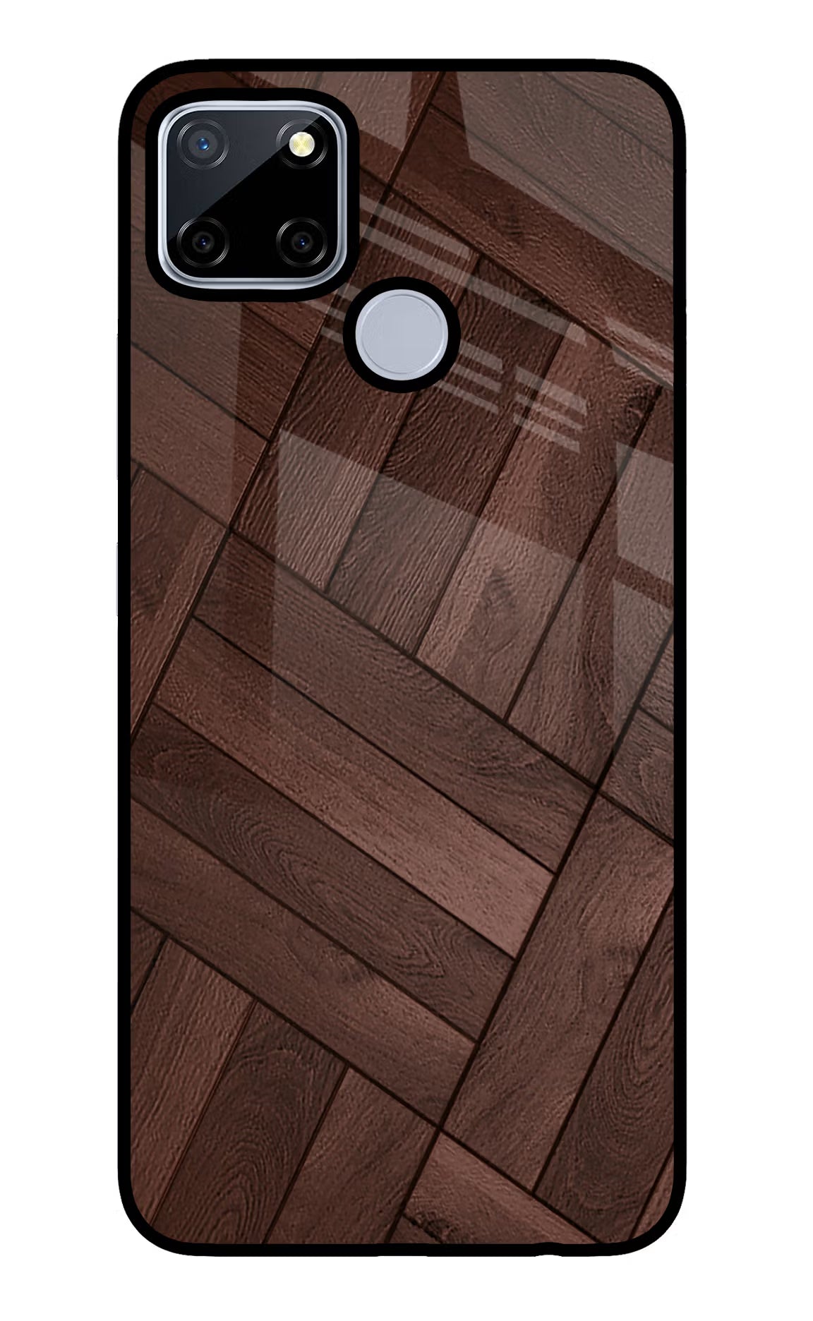 Wooden Texture Design Realme C12/Narzo 20 Glass Case Back Cover by Casekaro